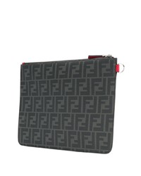 Мужской темно-серый кожаный мужской клатч от Fendi