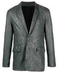 Мужской темно-серый кожаный пиджак от Zadig & Voltaire