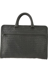 Темно-серый кожаный портфель от Bottega Veneta