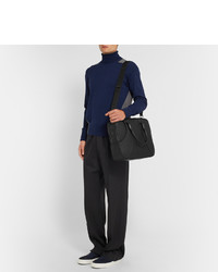 Темно-серый кожаный портфель от Alexander McQueen