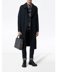 Темно-серый кожаный портфель от Burberry