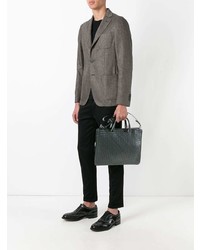 Темно-серый кожаный портфель от Bottega Veneta