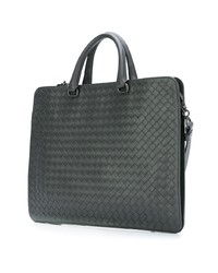 Темно-серый кожаный портфель от Bottega Veneta