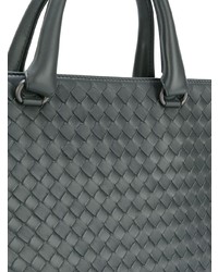 Темно-серый кожаный портфель от Bottega Veneta