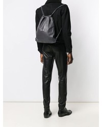 Мужской темно-серый кожаный рюкзак от Saint Laurent