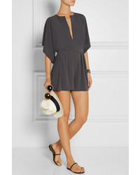 Темно-серый комбинезон с шортами от Norma Kamali