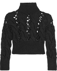Темно-серый короткий свитер