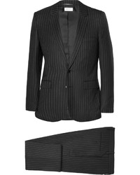 Темно-серый костюм в вертикальную полоску от Saint Laurent