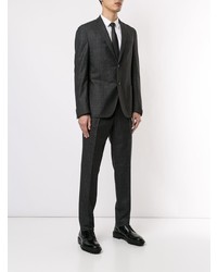 Темно-серый костюм в клетку от Corneliani