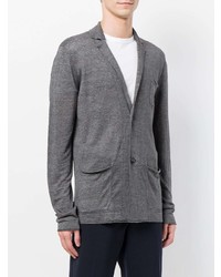 Мужской темно-серый льняной вязаный пиджак от Paolo Pecora