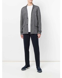 Мужской темно-серый льняной вязаный пиджак от Paolo Pecora
