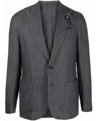 Мужской темно-серый льняной пиджак от Lardini