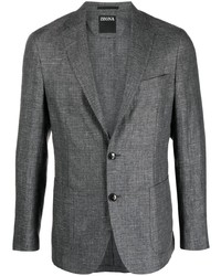 Мужской темно-серый льняной пиджак от Zegna