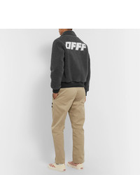 Мужской темно-серый меховой бомбер от Off-White