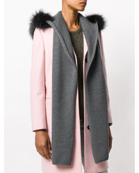 Женский темно-серый меховой шарф от Eleventy