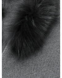 Женский темно-серый меховой шарф от Eleventy