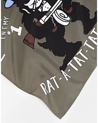 Темно-серый нагрудный платок с принтом от Asos
