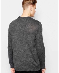 Мужской темно-серый новогодний свитер с круглым вырезом от Asos