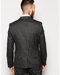 Мужской темно-серый пиджак в вертикальную полоску от Asos