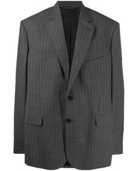 Мужской темно-серый пиджак в вертикальную полоску от Balenciaga