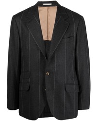Мужской темно-серый пиджак в вертикальную полоску от Brunello Cucinelli