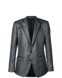 Мужской темно-серый пиджак в вертикальную полоску от Dolce & Gabbana