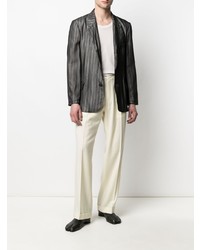 Мужской темно-серый пиджак в вертикальную полоску от Maison Margiela