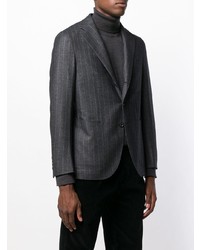 Мужской темно-серый пиджак в вертикальную полоску от Caruso