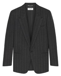 Мужской темно-серый пиджак в вертикальную полоску от Saint Laurent