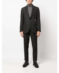 Мужской темно-серый пиджак в вертикальную полоску от Moschino