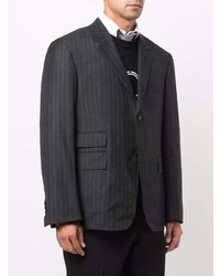 Мужской темно-серый пиджак в вертикальную полоску от Thom Browne