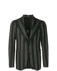 Мужской темно-серый пиджак в вертикальную полоску от Tagliatore