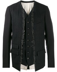 Мужской темно-серый пиджак в вертикальную полоску от The Viridi-anne