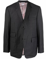Мужской темно-серый пиджак в вертикальную полоску от Thom Browne
