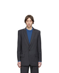 Мужской темно-серый пиджак в вертикальную полоску от Tibi