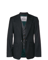 Мужской темно-серый пиджак в вертикальную полоску от Vivienne Westwood