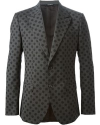 Мужской темно-серый пиджак в горошек от Dolce & Gabbana