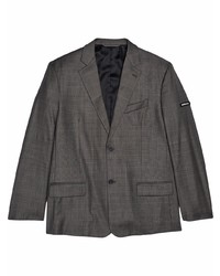 Мужской темно-серый пиджак в клетку от Balenciaga