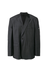 Мужской темно-серый пиджак в клетку от Balenciaga