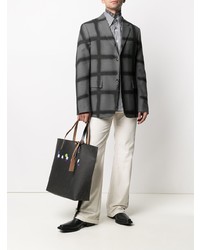 Мужской темно-серый пиджак в клетку от Marni