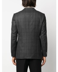 Мужской темно-серый пиджак в клетку от Zegna