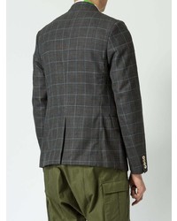 Мужской темно-серый пиджак в клетку от Junya Watanabe MAN