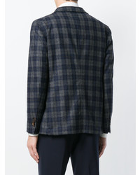 Мужской темно-серый пиджак в клетку от Paoloni