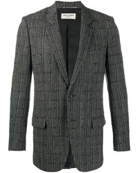 Мужской темно-серый пиджак в клетку от Saint Laurent