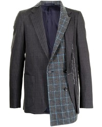 Мужской темно-серый пиджак в стиле пэчворк от Kolor