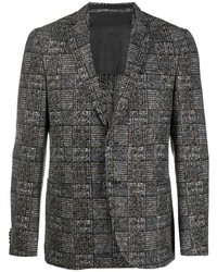 Мужской темно-серый пиджак в шотландскую клетку от BOSS