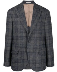Мужской темно-серый пиджак в шотландскую клетку от Brunello Cucinelli