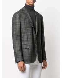 Мужской темно-серый пиджак в шотландскую клетку от Corneliani