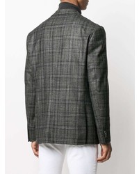 Мужской темно-серый пиджак в шотландскую клетку от Corneliani
