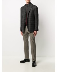 Мужской темно-серый пиджак в шотландскую клетку от Corneliani